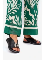 Ploché Elegantní Sandály S Dekorací Černé Iseliria Ploché Elegantní Sandály S Dekorací Černé Iseliria