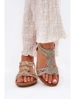 Plné Dámské Sandály S Krajkovým Vzorem Artiker 56C1281 Zlaté