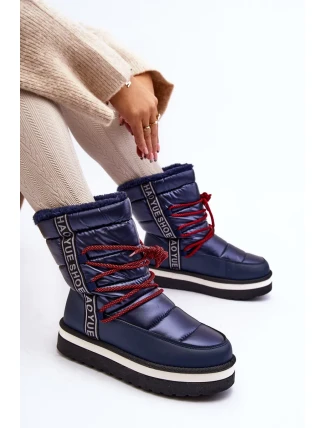 Dámské sněhule s tkaničkami, tmavě modrá Lilara Dámské sněhule s tkaničkami, tmavě modrá Lilara