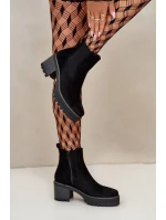 Dámské Zateplené Kotníkové Boty Na Podpatku Eko Semišové Černé Irissinae Dámské Zateplené Kotníkové Boty Na Podpatku Eko Semišové Černé Irissinae