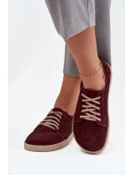 Semišové trampky typu barefoot z přírodního semiše Zazoo – bordó