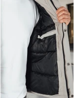 Pánská šedá zimní bunda s kapucí FashionStreet TX5107