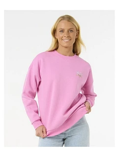 Mikina RIP CURL Hibiscus Diamond Heritage Crew, růžová