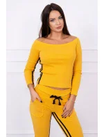 Sada s dvojitými pruhy hořčicová+černá