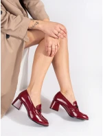 Módní dámské vínový polobotky na širokém podpatku Módní dámské vínový polobotky na širokém podpatku