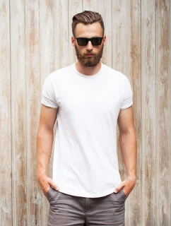 Pánské hladké bílé tričko FashionStreet RX2571