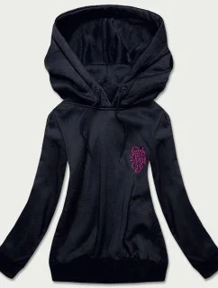 Krátká tmavě modrá dámská mikina (26013)