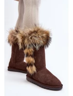 Dámské Sněhule se zateplením kožešinou Semišová Kůže Camel Balvin