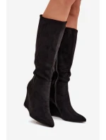 Zateplené Dámské Kozáky Na Platformě Černé Rosina