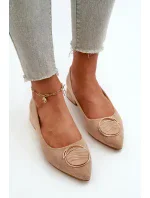 Lodičky na nízkém podpatku z ekologického semiše S.Barski Béžová