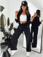 Dámské kalhoty se širokými nohavicemi MADDIE black FashionStreet UY1836