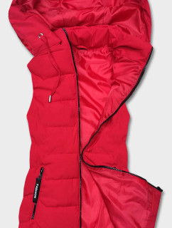 Červená dámská vesta s kapucí (R8133-4)