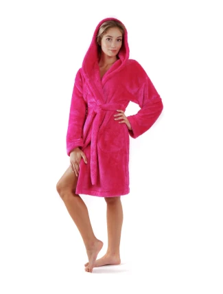 Dámský župan Lilly extra s kapucí 3/4 one size 3320 malinová - Vestis Dámský župan Lilly extra s kapucí 3/4 one size 3320 malinová - Vestis