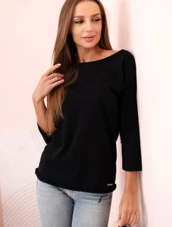 Dámská halenka s lodičkovým výstřihem černý