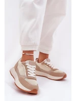 Dámské Sportovní Boty S Síťovinou Na Platformě Khaki Poova