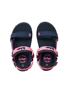 Lee Cooper dětské boty dívčí sandály na suchý zip na léto na pláž tmavě modré růžové