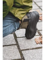 Dětské sněhule s rázovou podšívkou zateplené Khaki Big Star MM374123 Dětské sněhule s rázovou podšívkou zateplené Khaki Big Star MM374123