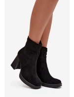 Dámské kotníkové boty na jehle černé Pavinne