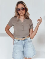 Dámská žebrovaná halenka KISS LOOK hnědá FashionStreet RY2827