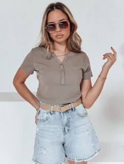 Dámská žebrovaná halenka KISS LOOK hnědá FashionStreet RY2827