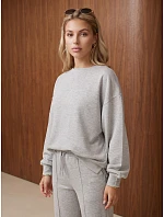 Dámská tepláková souprava se širokými kalhotami, šedá, FashionStreet AY1228 Dámská tepláková souprava se širokými kalhotami, šedá, FashionStreet AY1228