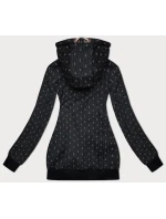 Černá dámská rozepínací mikina se stahovacími lemy (2306)