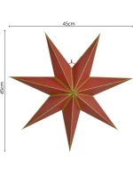 FSC DEKORATIVNÍ ZÁVĚSNÝ PAPÍR HVĚZDA 14x45CM ČERVENÝ 7 ODSTÍNŮ MICA
