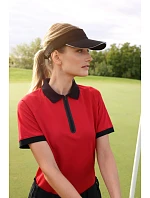 Daiber JN 1307 Dámské piqué polo se zipem 02.1307 light red/black Daiber JN 1307 Dámské piqué polo se zipem 02.1307 light red/black