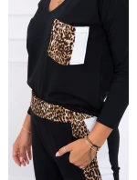 Sada s leopardím potiskem černá Sada s leopardím potiskem černá