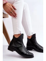 Kožené kozačky na zip Nicole 2785/037 Černá Kožené kozačky na zip Nicole 2785/037 Černá