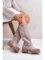 Dámské Semišové Kozačky Před Koleno Lewski 3615 Cappucino