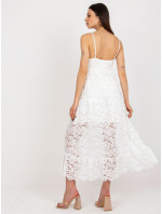 Bílé letní šaty s volánkem OCH BELLA