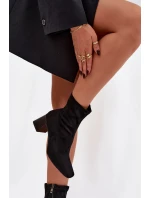 Dámské kotníkové boty na podpatku z eko semiše Olianne Dámské kotníkové boty na podpatku z eko semiše Olianne