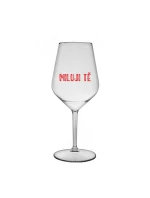MILUJI TĚ - čirá nerozbitná sklenice na víno 470 ml