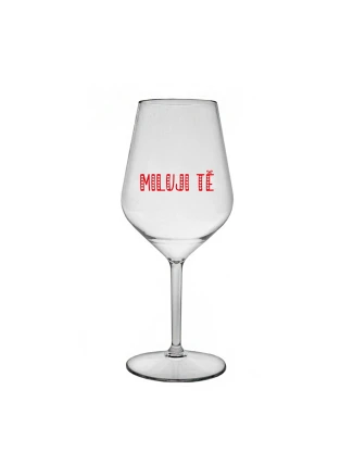 MILUJI TĚ - čirá nerozbitná sklenice na víno 470 ml