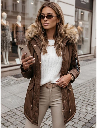 Dámská zimní bunda parka VIXEN hnědá FashionStreet TY3871 Dámská zimní bunda parka VIXEN hnědá FashionStreet TY3871
