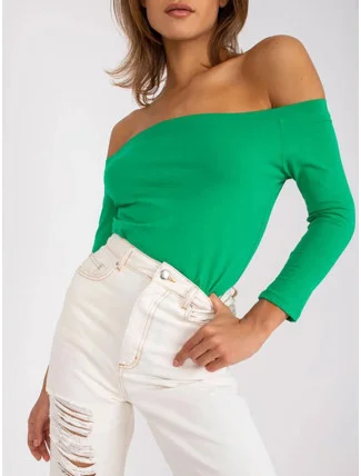 Zelená dámská bavlněná halenka s odhalenými rameny (4692) Zelená dámská bavlněná halenka s odhalenými rameny (4692)