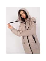 Dámská zimní bunda béžová prošívaná SUBLEVEL s délkou ke kolenům (D50048X44518B3)