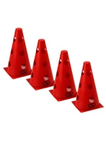 Sada tréninkových patníků 4 ks - 23 cm červená / PT4-12WH-R