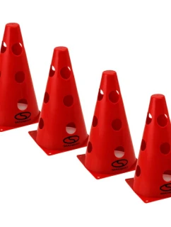 Sada tréninkových patníků 4 ks - 23 cm červená / PT4-12WH-R