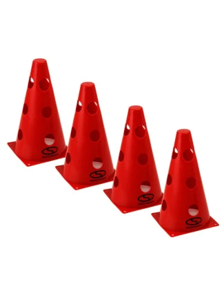 Sada tréninkových patníků 4 ks - 23 cm červená / PT4-12WH-R