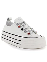 Dámské kožené tenisky na paltform white Goe T2N4072