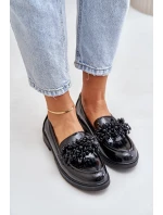 Dámské lakové mokasíny S.Barski HY369A černé