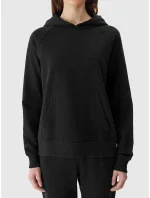 Dámská tepláková mikina bez zapínání a s kapucí 4F - černá Dámská tepláková mikina bez zapínání a s kapucí 4F - černá