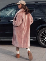 Dámský zimní kabát LUXERII dlouhý kožich růžový FashionStreet TY4689