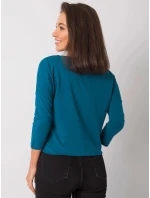 Volná dámská halenka v mořské barvě se zavazováním na spodním okraji (4691) Volná dámská halenka v mořské barvě se zavazováním na spodním okraji (4691)