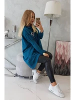 Oversize mikina s asymetrickými boky námořnická modrá Oversize mikina s asymetrickými boky námořnická modrá