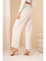 Kalhoty z viskózy se širokými nohavicemi béžové Kalhoty z viskózy se širokými nohavicemi béžové