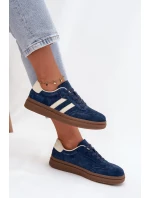 Dámské semišové tenisky na platformě tmavě modré Sylviona