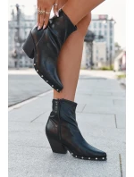 Dámské kožené boty na podpatku černé Abrielle Dámské kožené boty na podpatku černé Abrielle